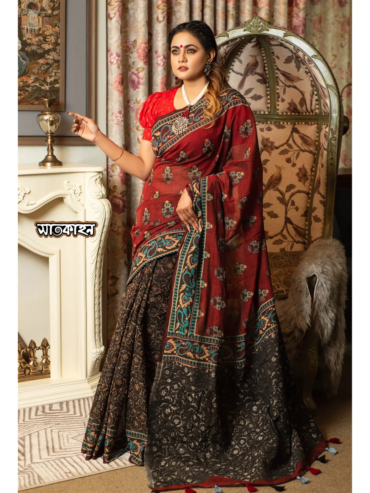 Gorgeous high quality cotton sarees screen printed work. 